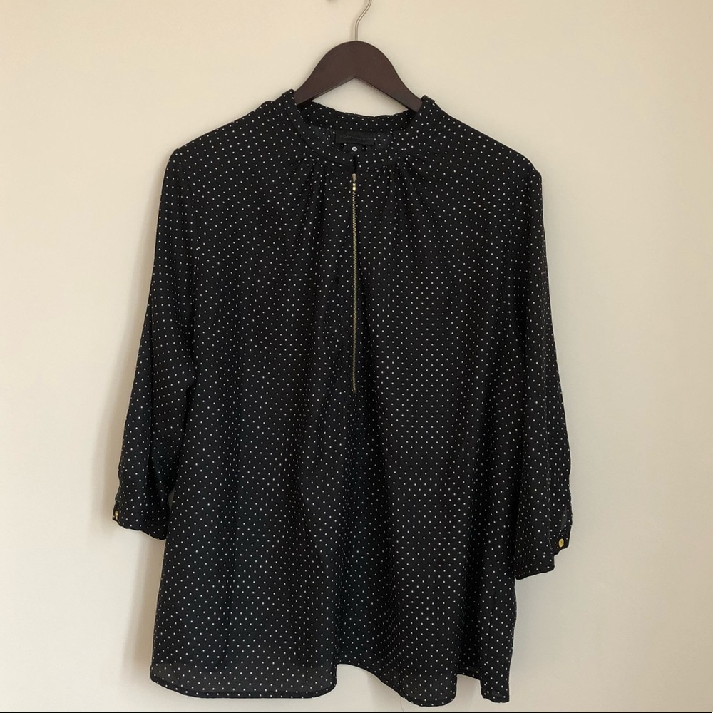 👚Worthington LS Zip Neck Top